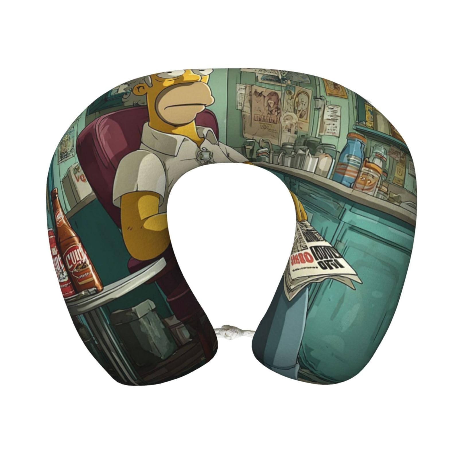 Neck Pillow Memory Foam Contour Pillow Simpsons Travel Pillow for Sleeping Comfortable U Shape Pillows for Traveling Car Headrest Home Office Fits Most Neck Sizes