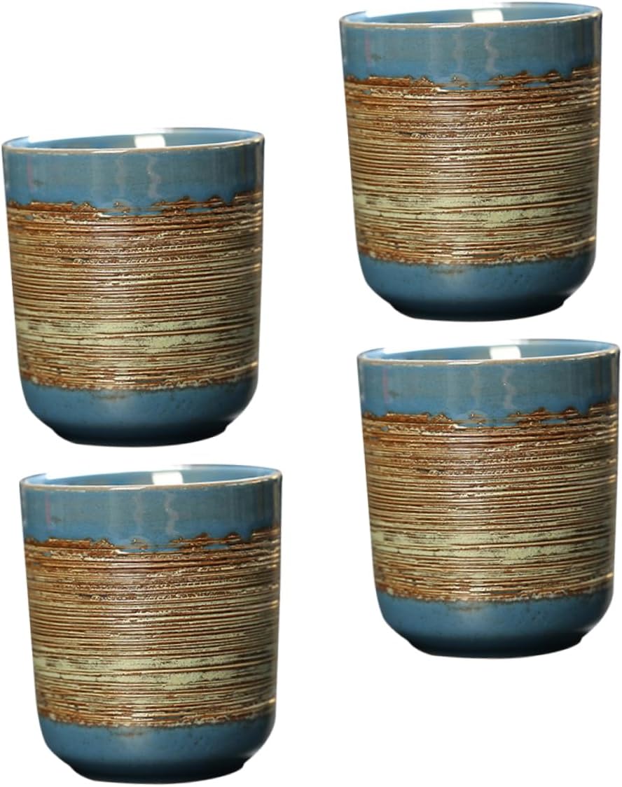 Sake cups,Traditional Sake Cup,Ceramic Wine Glasses Cup Japanese Tea Cups Retro Decor Japanese Coffee Mug Porcelain Tea Cups Espresso Cup Coffee Cup Multi-Function Water Cup Household Tea Cup(Blue)