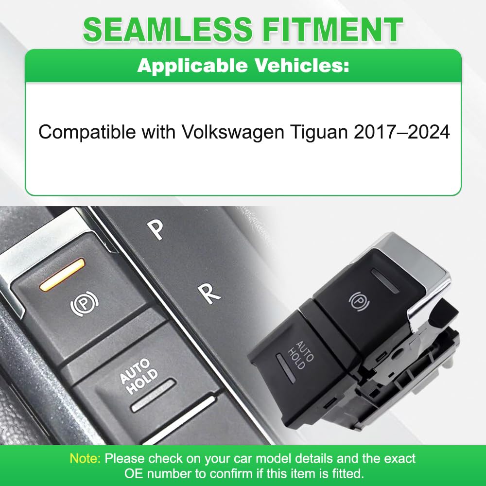 Interruttore freno a mano elettronico per auto Kacepar, pulsante di controllo, interruttore freno di stazionamento compatibile con Volkswagen Tiguan 2017–2024 5NA927225