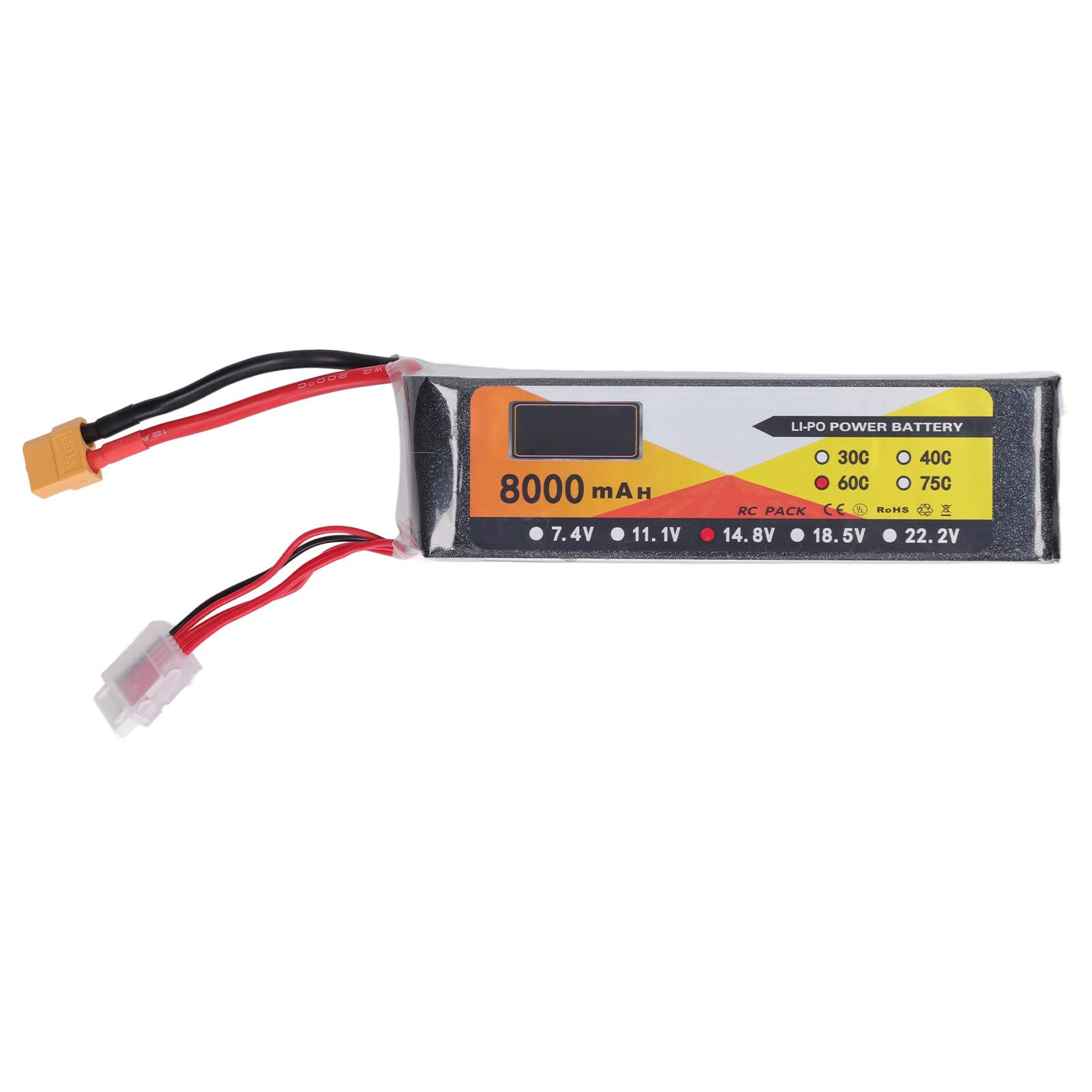 Batteria RC Lipo 14.8V 8000mAh 60C Batteria ricaricabile 4S1P ad alta potenza ad alta capacità con spina XT60 per RC Auto da corsa Quadcopter FPV Drone