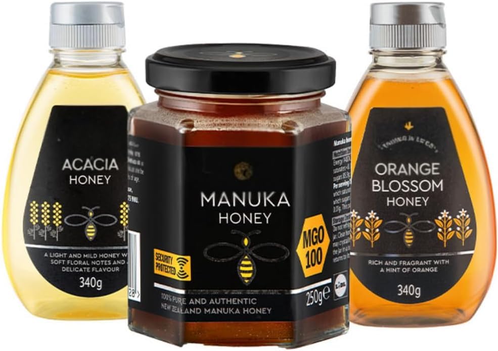 Manuka honey, Acacia and Orange Blossom Honey Variety Pack