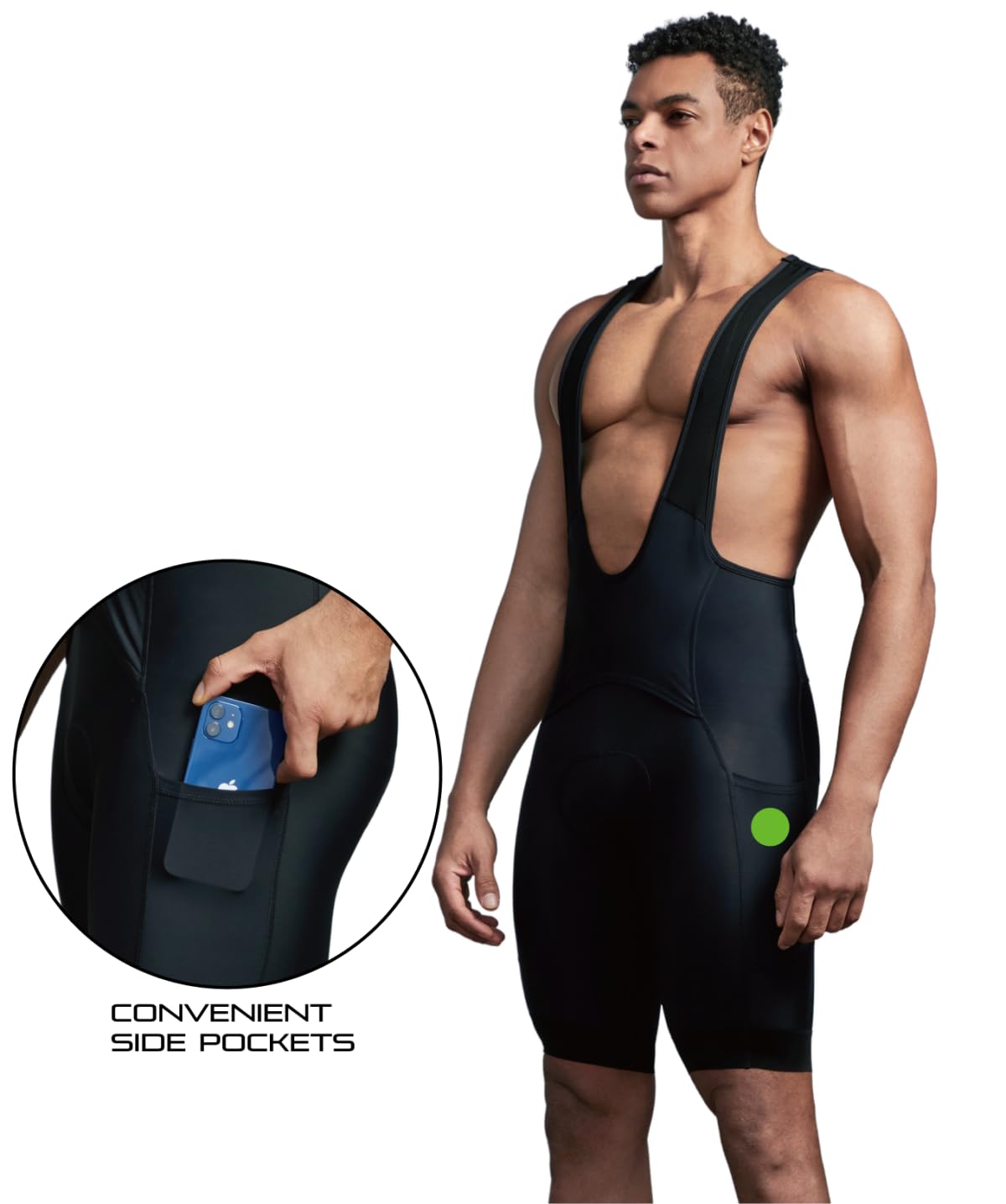CEROTIPOLAR Cuissard de cyclisme rembourré pour homme avec accès à la salle de bain UPF50+