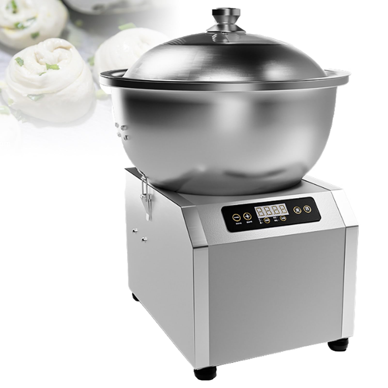 Impastatrice a Spirale Commerciale da 8 kg di capacità, Motore ad Alta Potenza con Doppia Rotazione, Struttura in Acciaio Inossidabile Resistente per ristoranti e panetterie detachable-5kg