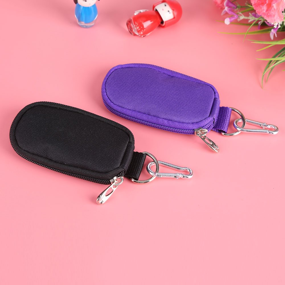 Estuche Organizador Portátil para Aceites Esenciales, 10 Compartimentos, Estilo Llavero, Negro, Tela Oxford y Poliéster, 2/3ML, 11.3x7x1cm