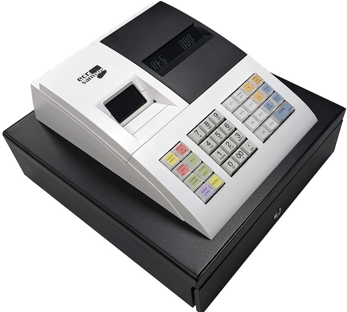 CAJA REGISTRADORA ECR SAMPOS ER-057S, Blanca, Cajón Pequeño (No válida para VERIFACTU o TICKETBAI)