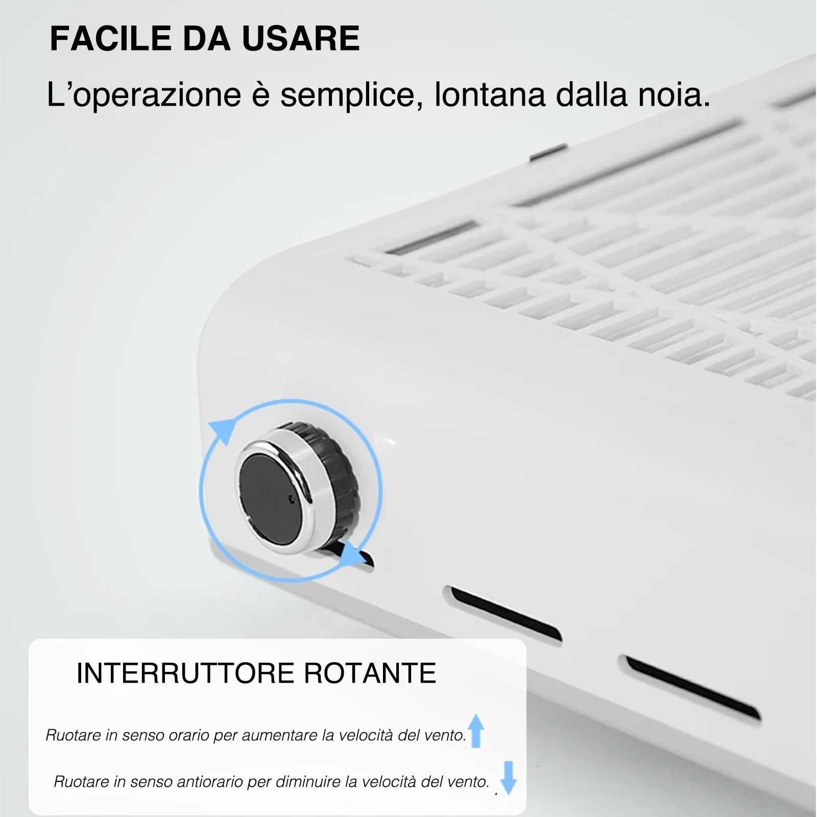 VOLTIX Aspiratore Unghie Professionale da Tavolo per Pedicure e Manicure, Aspirapolvere per Unghie con Velocità e Intensità di Aspirazione Regolabili, Raccoglitore di Polvere per Unghie (Bianco)