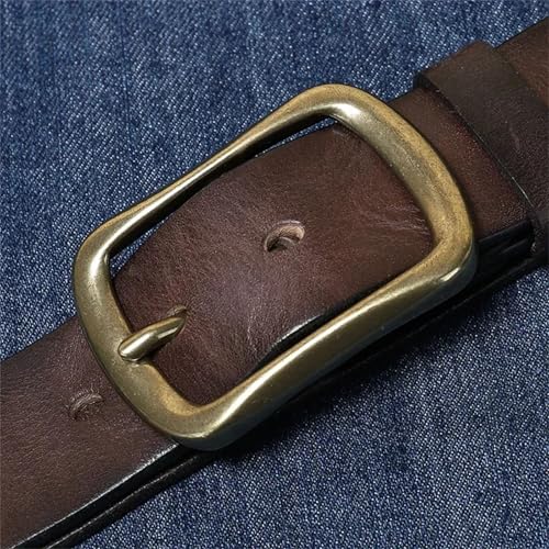 Men’s Top Layer Genuine Leather Belt Copper Buckle Design Luxury Cowhide Waist Belt for Business or Jeans Wear3