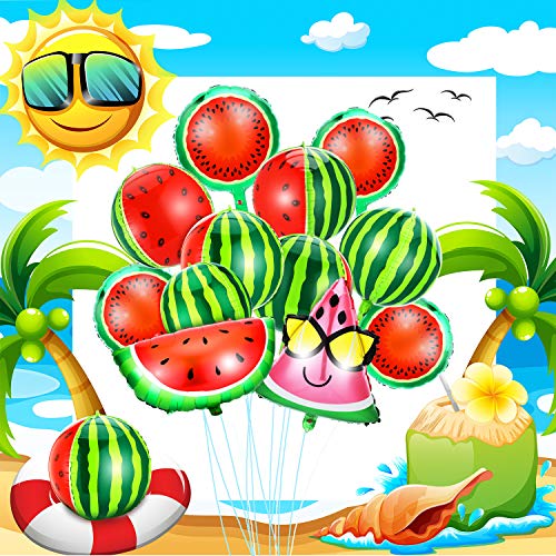 Gejoy 12 Pieces Watermelon Foil Balloons Cartoon Fruit Mylar Balloons Tropical Watermelon Balloons Watermelon Theme Decorations For Watermelon Party Decoration Birthday Party Supplies, 6 #TOP3