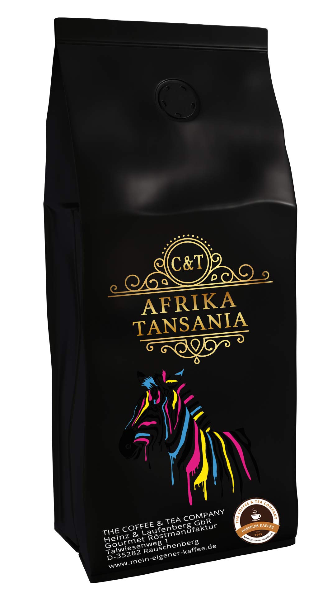 C&T Spezialitätenkaffee aus Tansania (2x1000g) | Single Origin Kaffee | 100% Arabica Kaffeebohnen | Schonende Trommelröstung | säurearm & frisch geröstet | Ganze Bohnen