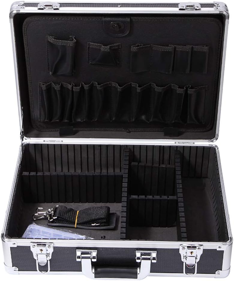 Portable First Aid Box Aluminum Alloy Diagnosis Case kit Bag with Adjustable Shoulder Strap for Home,Travel & Workplace