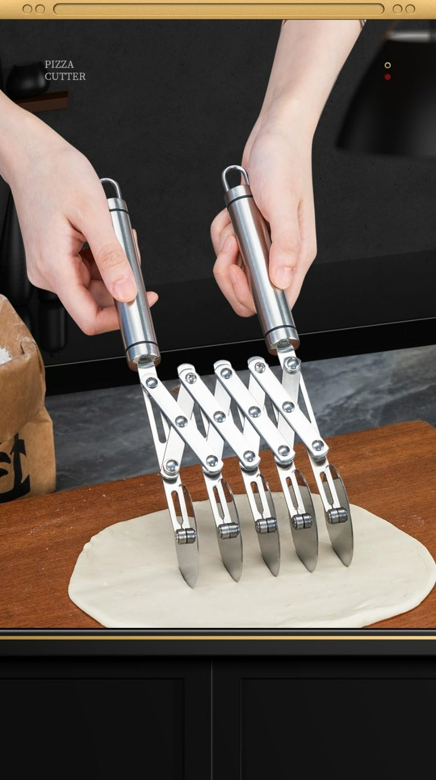 Youtiao Messer aus Edelstahl mit mehreren Rädern, langlebiger Teigschneider zum Backen und Gebäck