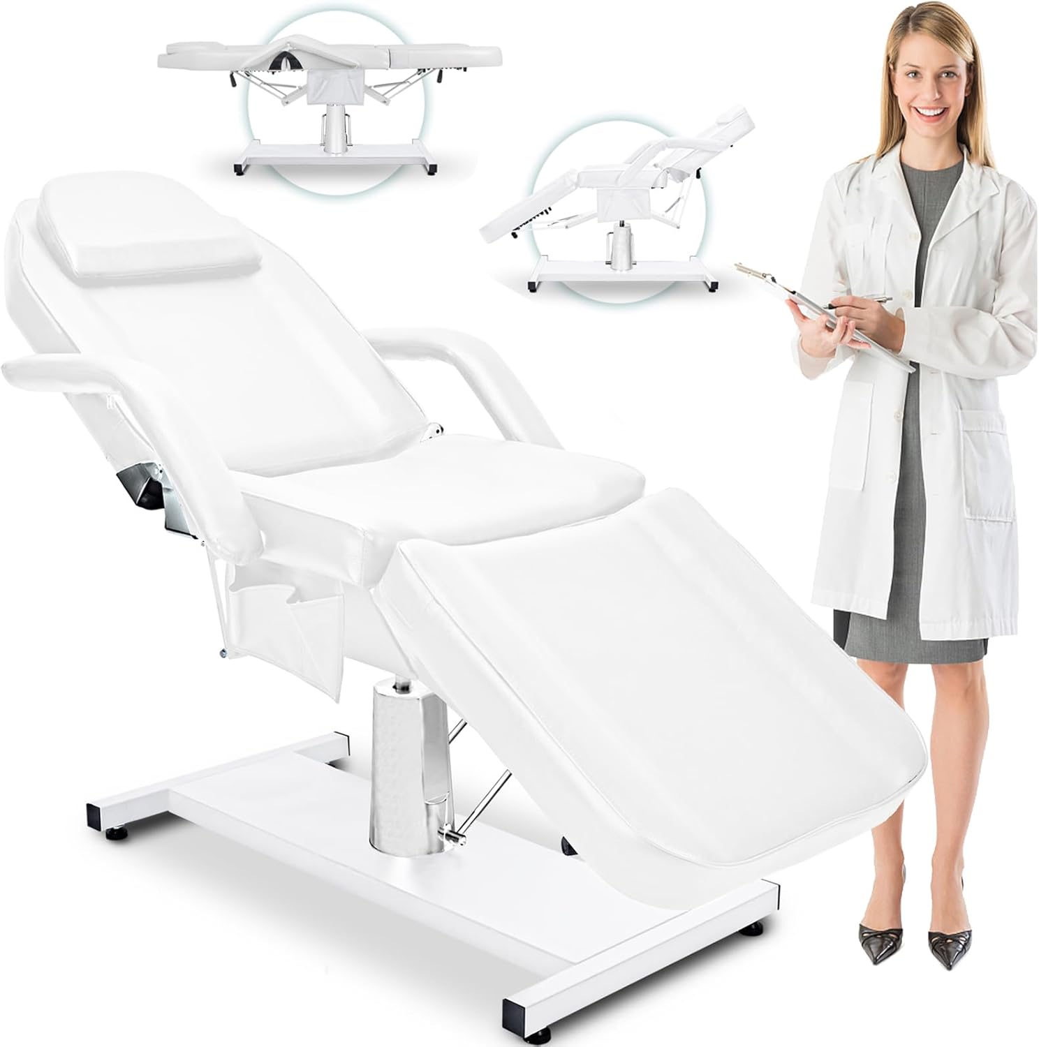 Icoget Tattoo Chair for Client, 360 Swivel Facial Beds for