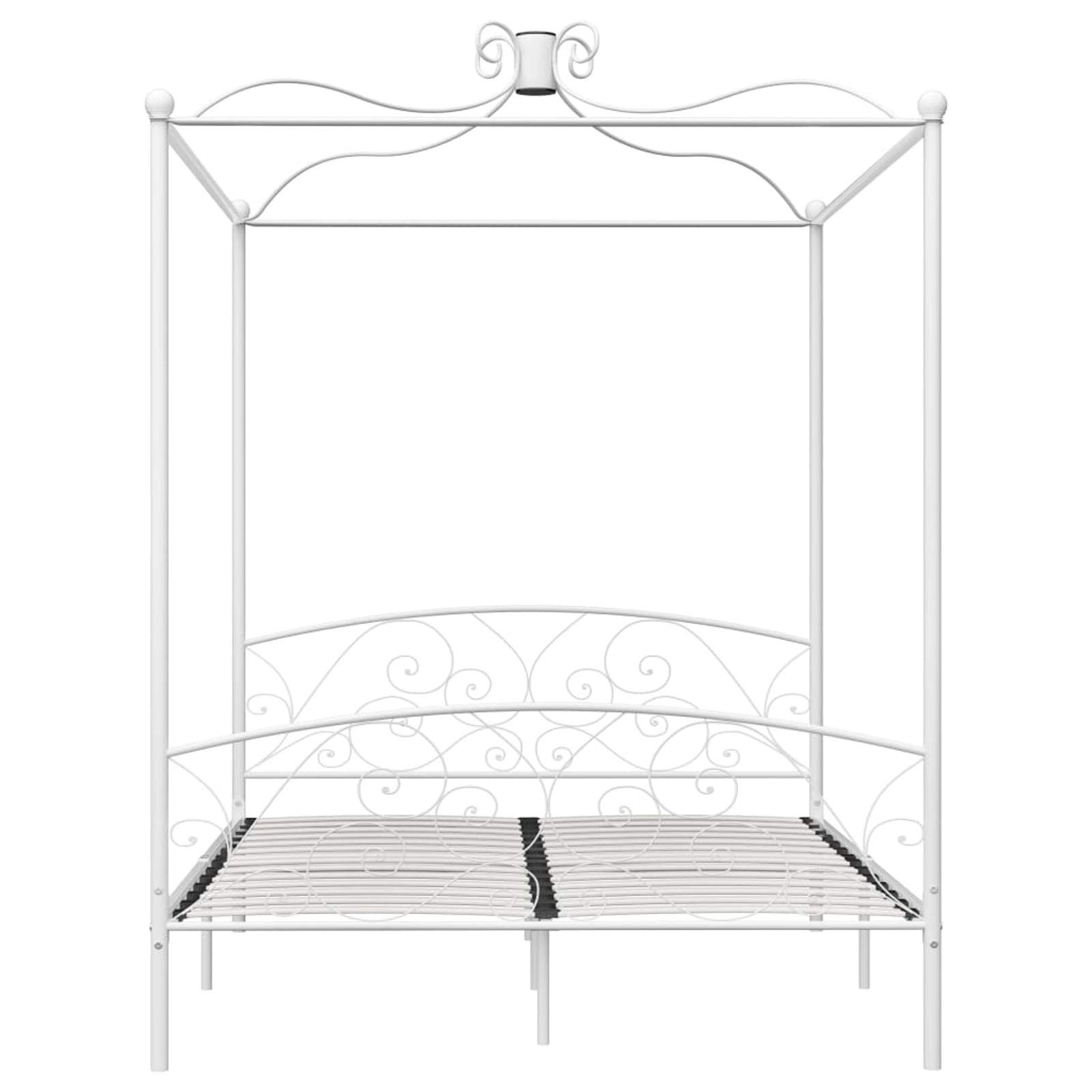 GuyAna Himmelbett-Gestell Weiß Metall 180 x 200 cm Himmelstange Klemmen Betthimmel Stange Himmelbett Gestell Moskitonetz Halterung Bett 284473