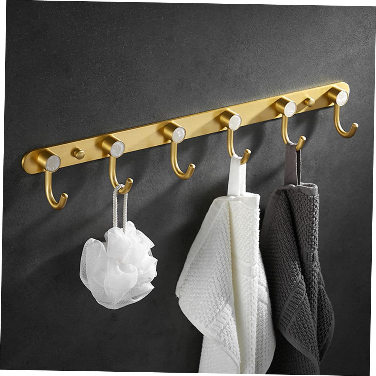 Zerodeko Gancho para Colgar Pared de 5 Ganchos, Aluminio Espacial Blanco