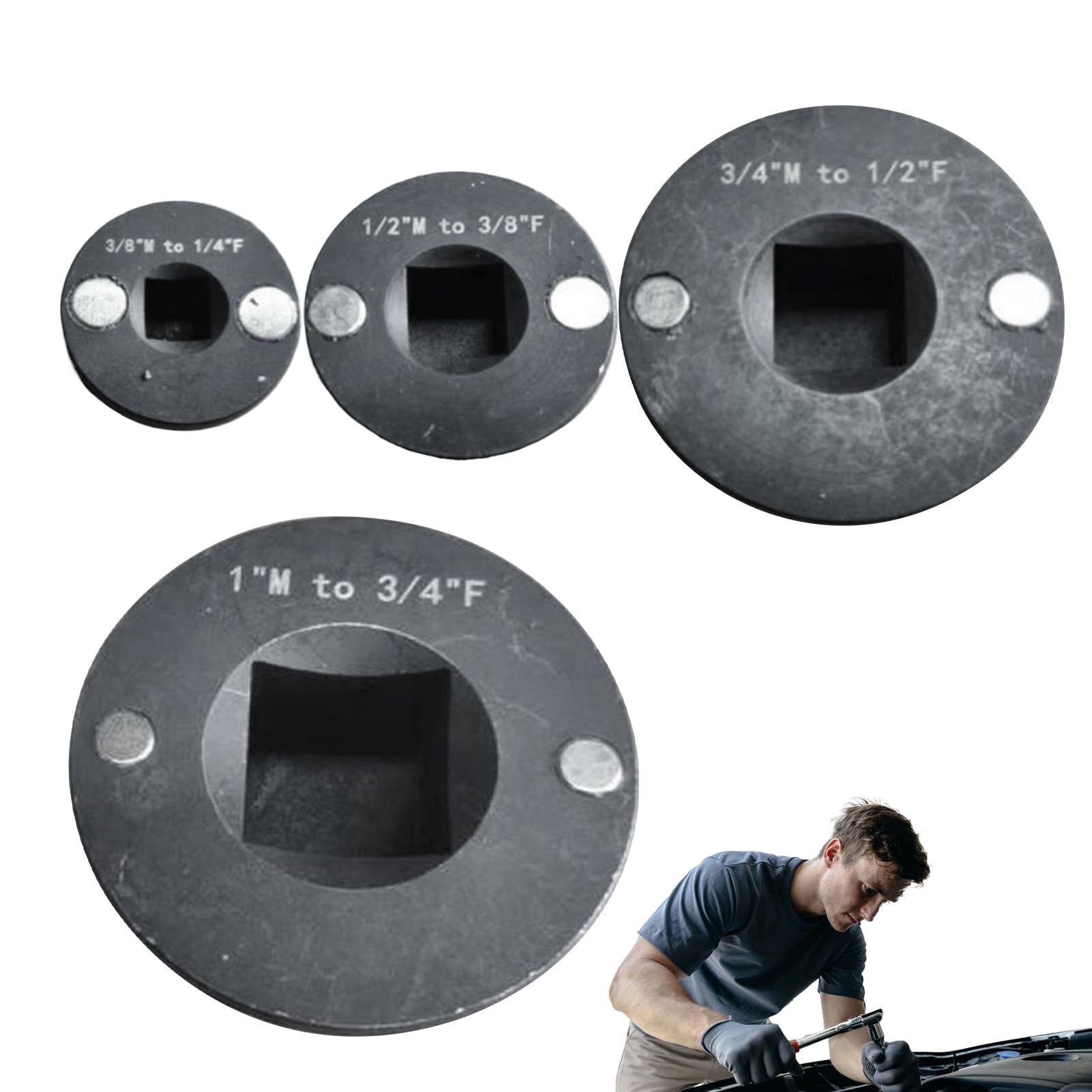 Adaptador de Buje para Taladro,Conjunto de Accesorios de Buje de Perfil Bajo - 4 Piezas Extensor de Destornillador Magnético y Herramientas para Electricistas y Mecánicos Automotrices