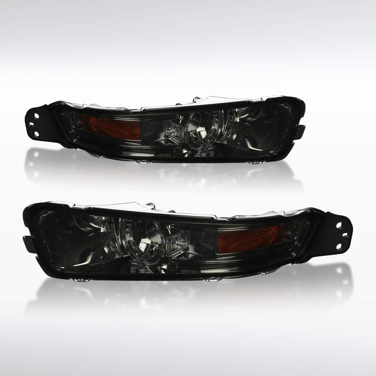 Autozensation Compatible with Ford Mustang 2002-2009, Smoke Lens Bumper Lights, L+R Pair Assembly