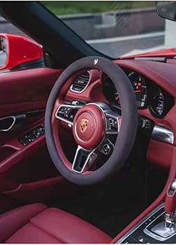 Amazon | Haoshilianfa スエードカーステアリングホイールカバー