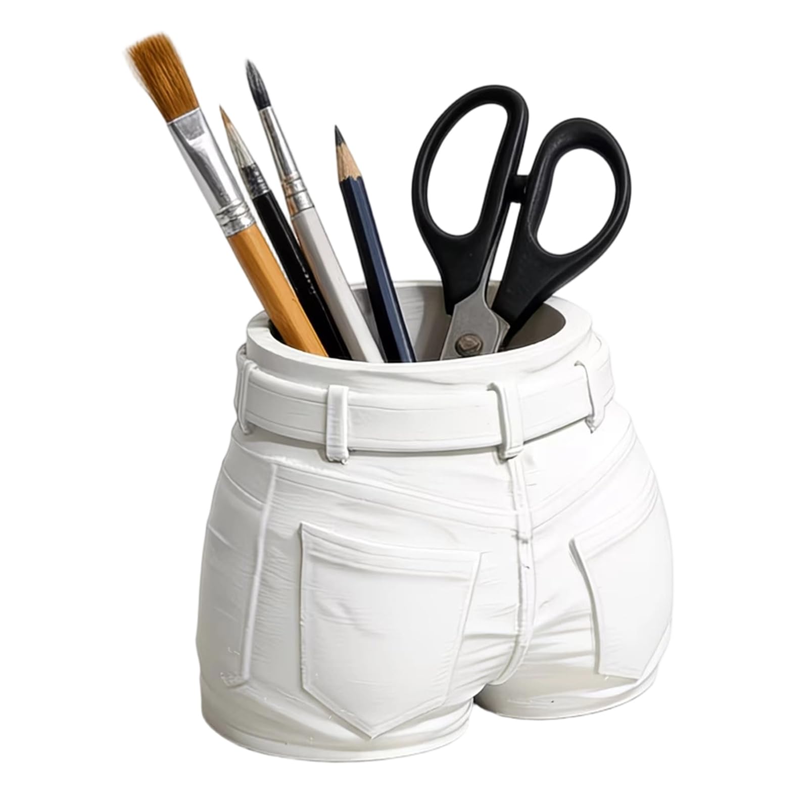 Glifora 3D Printed Jeans Pen Holder - Desk Makeup Brush Organiser, Creative Pants Shape Pencil Cup for Office, Teacher and Student Gift