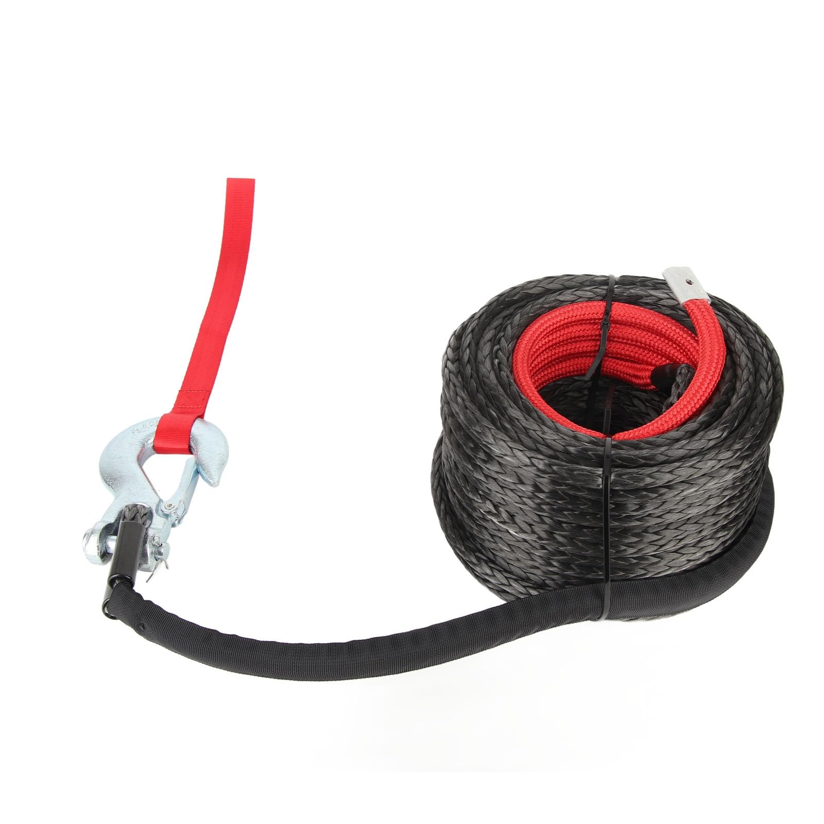 Generic Lina Holownicza, Odporny na Zużycie Zestaw Kabli do Wyciągarki Syntetycznej 18740 Funtów 10 Mm X 30 M do Obiektów Wleczonych na śniegu