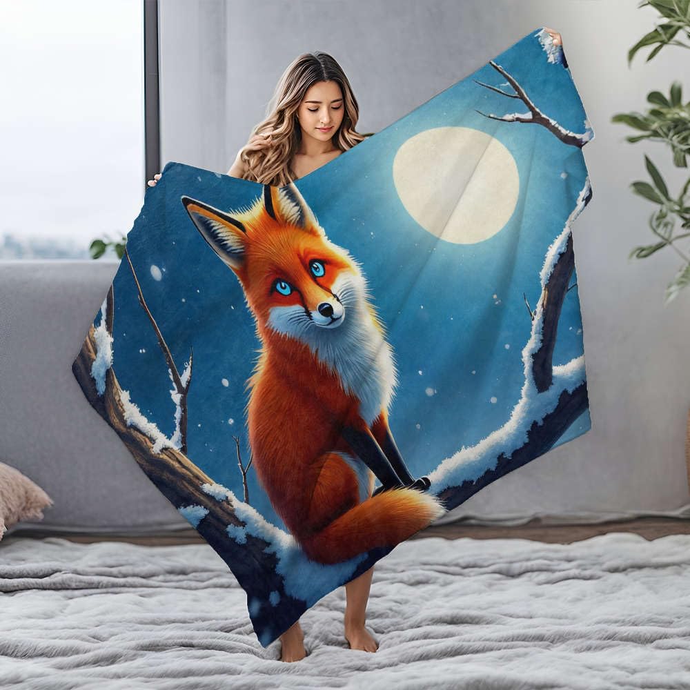 Couverture bébé flanelle renard pour nuits d'hiver