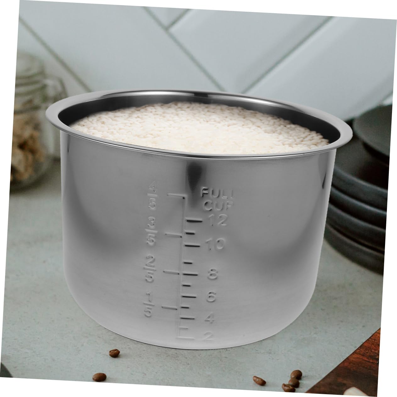 Generico Pentola Per Cuociriso Interna in Acciaio Inox 304 Ricambio Universale Antiaderente Con Fondo Spesso Capacità Grande 6 Litri Per Cucina Domestica Elettrica
