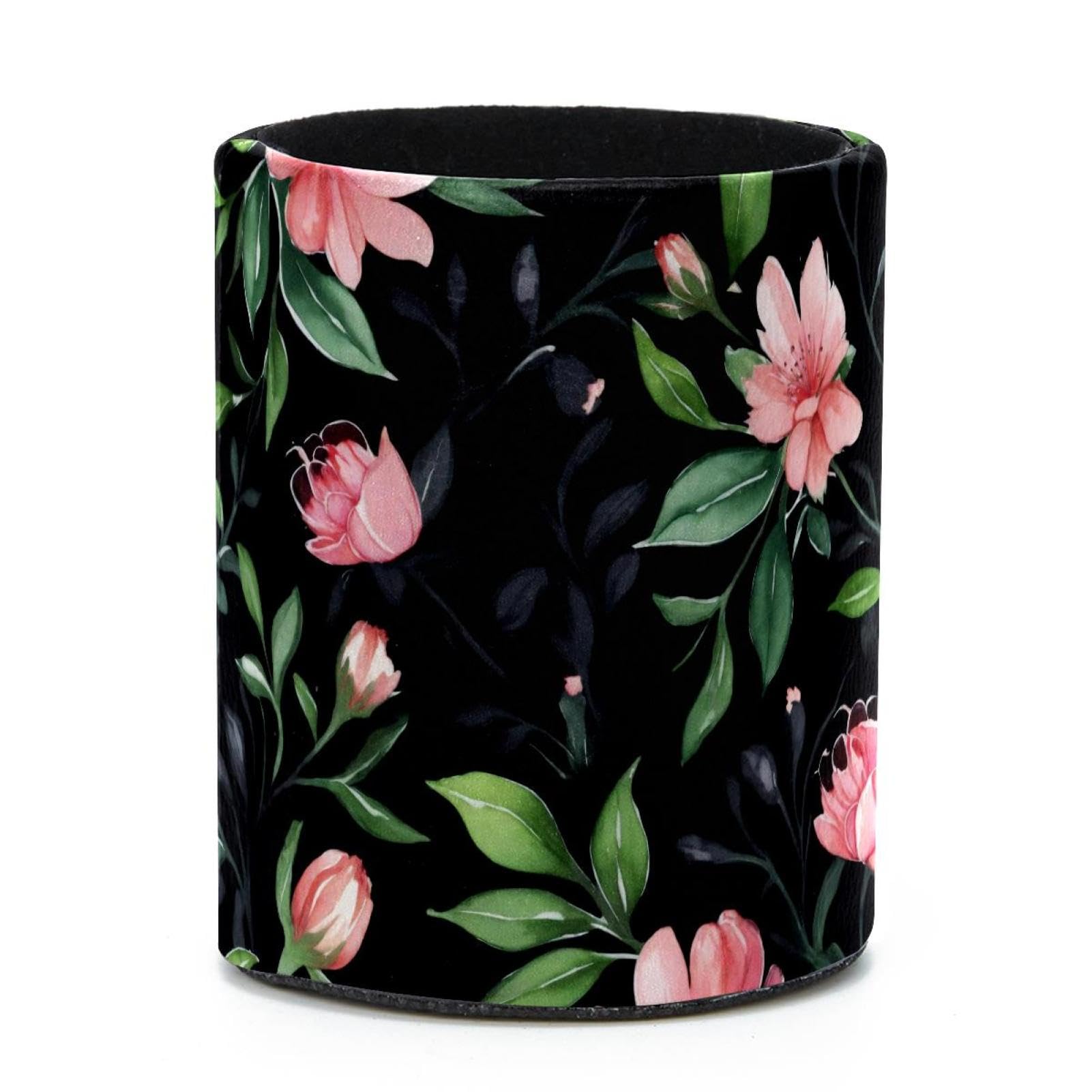 VAPOKF Round Pencil Holders for Desk, Artistic Leaves Pen Holders Pen Pot Makeup Brushes Storage Desktop Stationery Supplies Organiser for Home Office