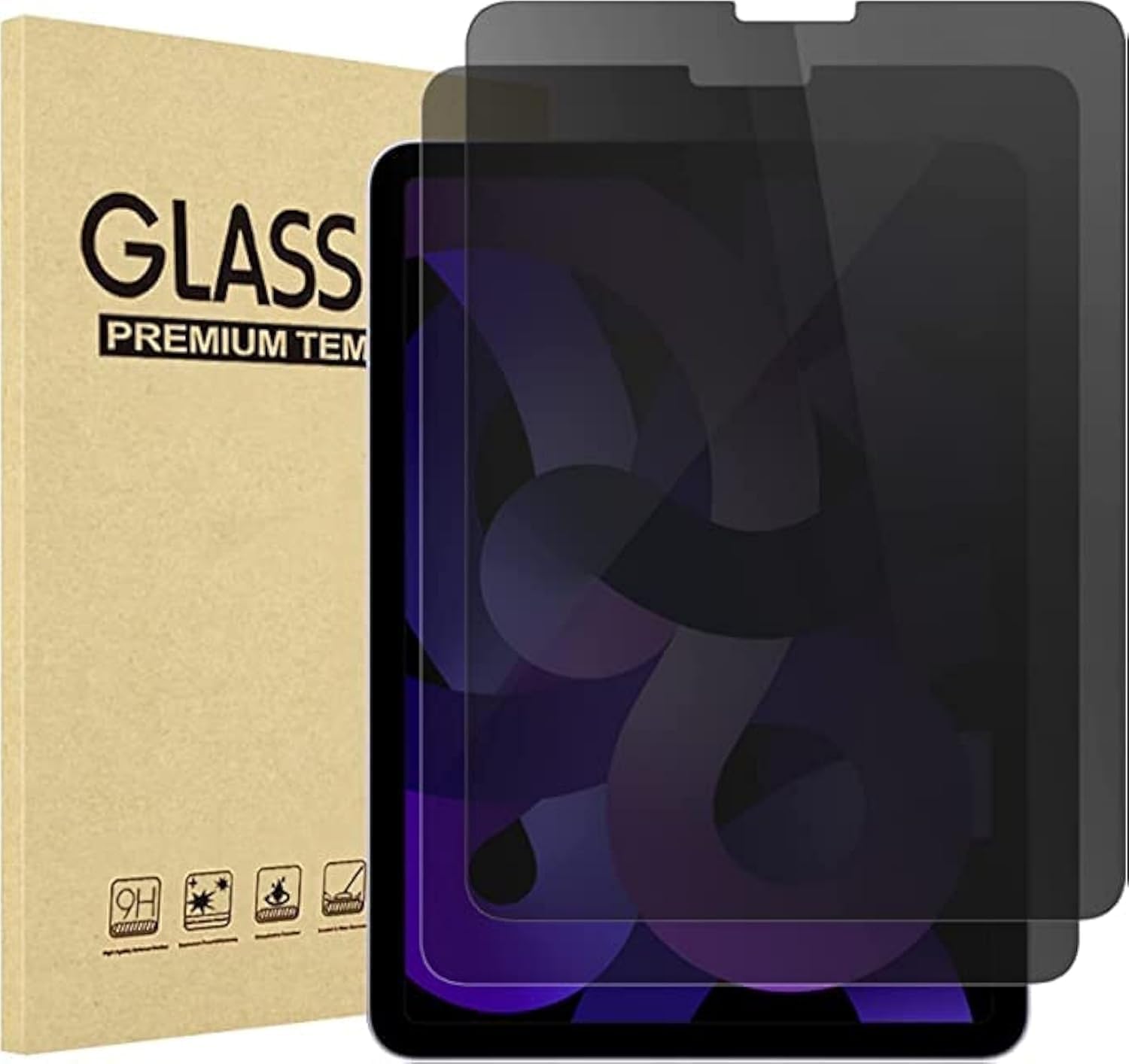 ProCase 2 Pack for iPad Air 5th / iPad Air 4th Privacy Screen Protector, Anti-Spy Tempered Glass for 10.9" iPad Air 5 2022 / iPad Air 4 2020