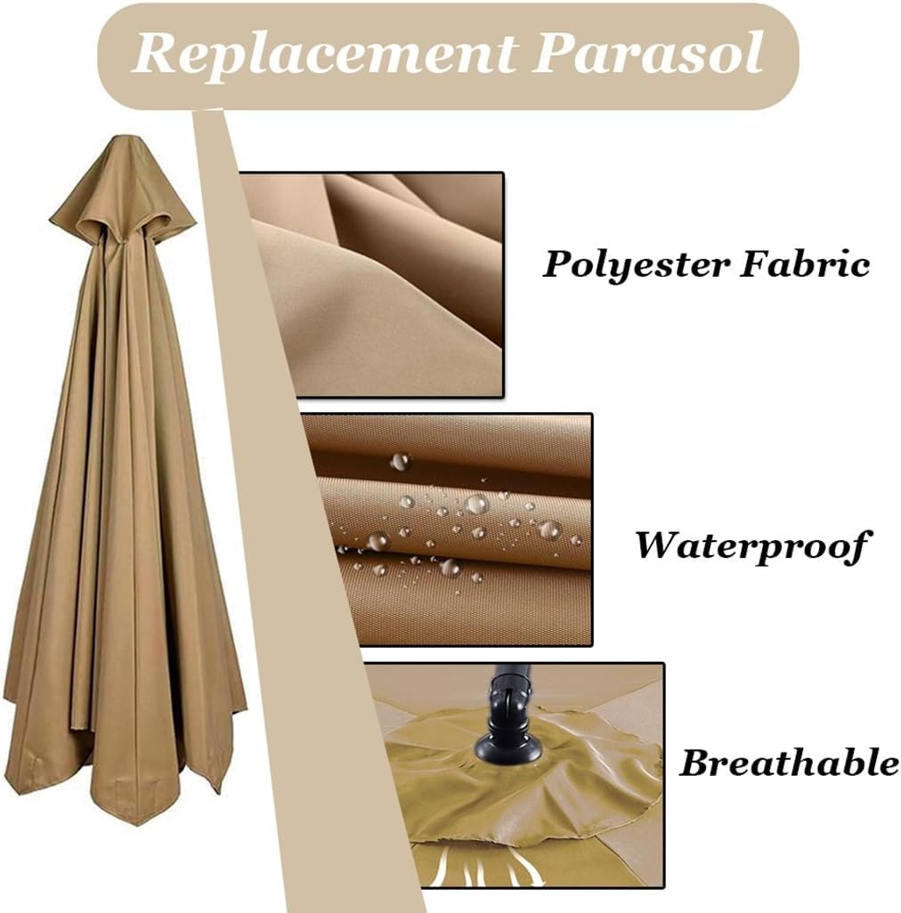 Patio Umbrella Replacement Canopy Square Cantilever Top Cover Outdoor,Replacement Canopy for Offset Umbrella (2/2.3/2.5/2.7/3/3.5m) - Durable Outdoor Fabric Top for Patio Garden Pool - UV Pr