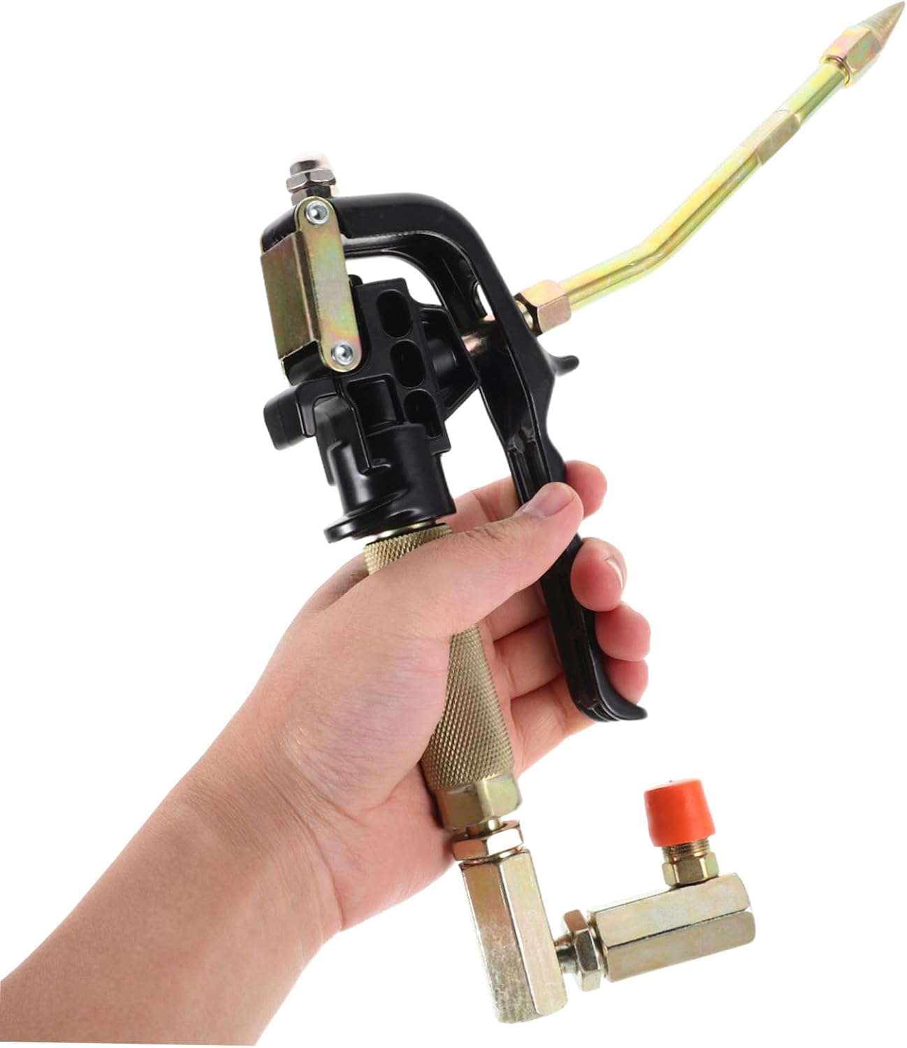 Generic Pneumatic Grease Coupler Adapter High Pressure Handheld Oiling Tool with Double Layer Wire Hose for Efficient and Quick Release Functionality