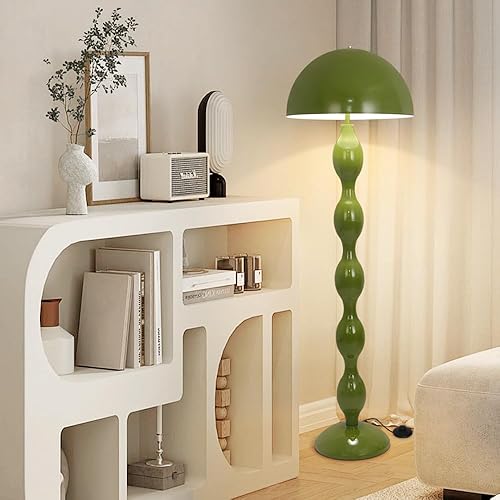 Miniatura 3 de Lámpara de pie verde hongo, lámpara de pie vintage, lámparas únicas para sala de estar, dormitorio, lámpara de pie retro alta para estudio,