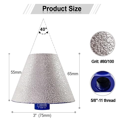 Miniatura 4 de SHDIATOOL Brocas de biselado de diamante, brocas avellanadoras de diamante para agujeros existentes, ampliación de modelado, recorte, azulejos de
