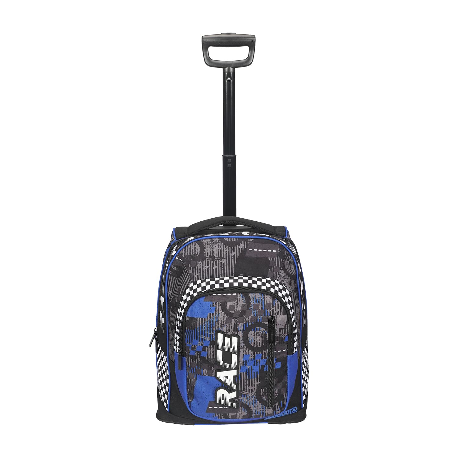 Carrera Trolley Scuola Bambino Race Blu/Nero - 2 in 1 Zaino - Ruote Anti-Rumore - Lt 35 - Barra Regolabile in Due Altezze - Perfetto per Scuola e Viaggio