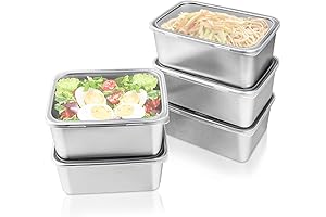 5pcs Stainless Steel Food Containers with Lids