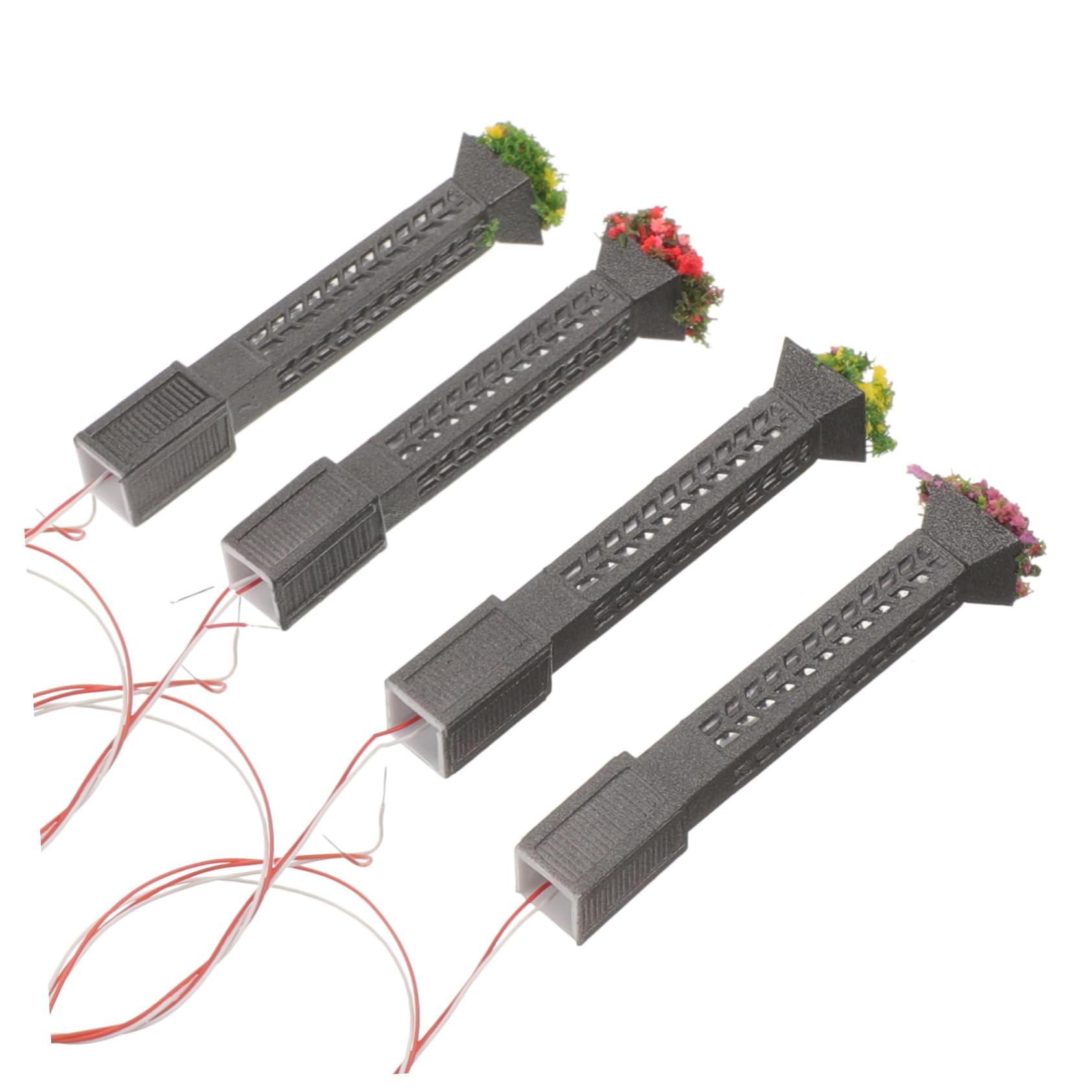 ERINGOGO Realistic Miniature Street Lights 4pcs Mini House Decorative Lamps Easy Install for Park Scene Layout Props