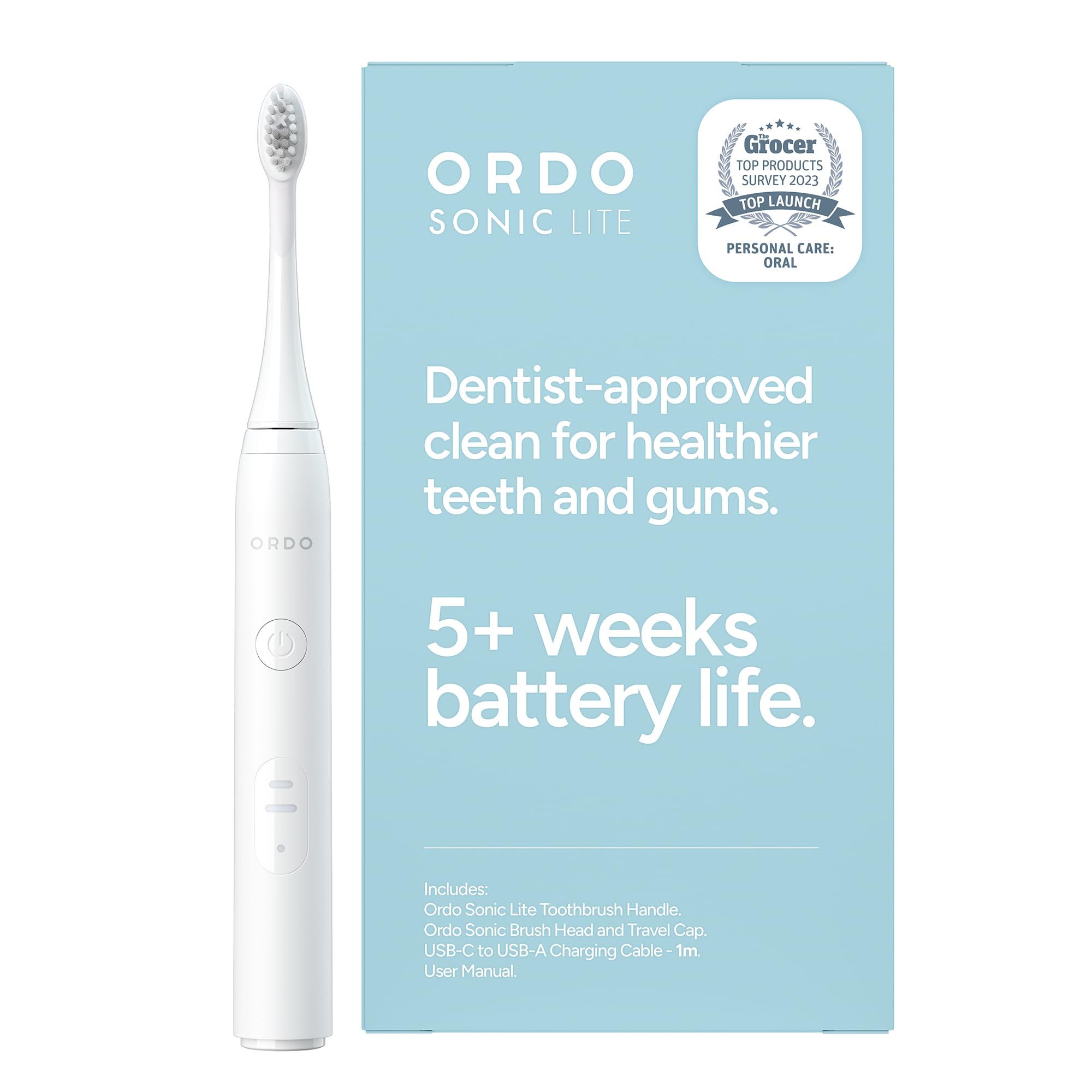 Sponsored Ad – Lite Sonic Toothbrush, 35,000 Pulses/Min, Dual Mode Rechargeable Electric Toothbrush Adults, 1 Toothbrush Head, 5+ Weeks Battery, Smart Timer, Waterproof, USB-C, Snow