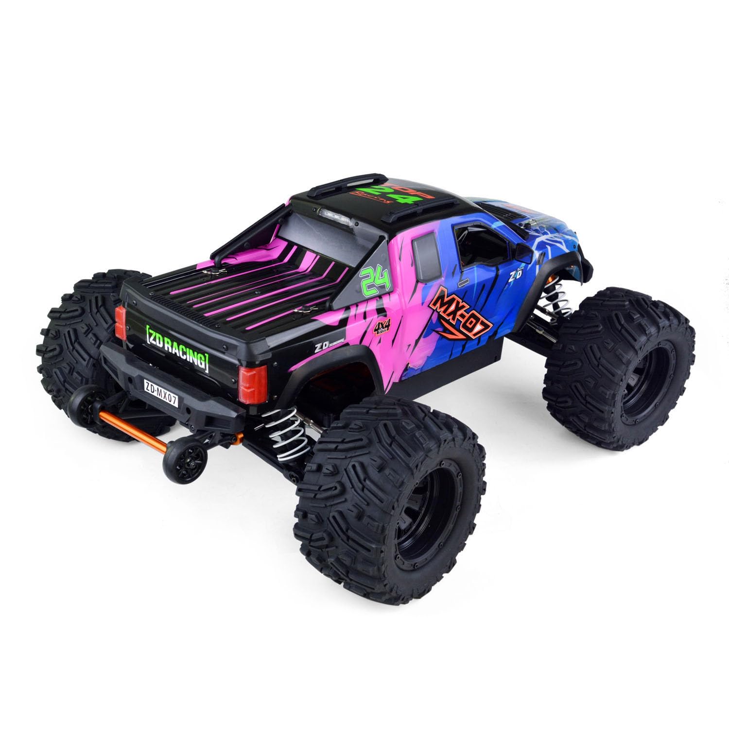 wheelfun 80 km/h ZD Racing MX-07 1/7 4WD Telecomando Monster Truck Elettrico RC Off Road Veicolo Ad Alta Velocità Auto Da Corsa Sistema di Luce Hobby Grade Modello per Adulti