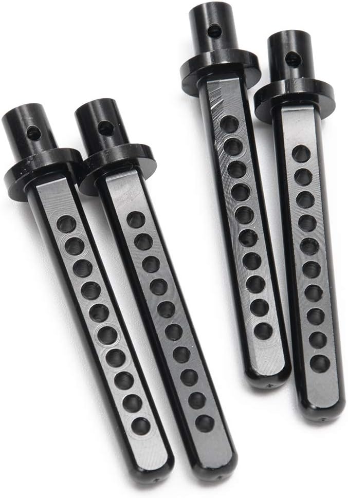 4PCS Aluminum Body Post Mounts for 1/10 RC Crawler Axial SCX10 (Black)