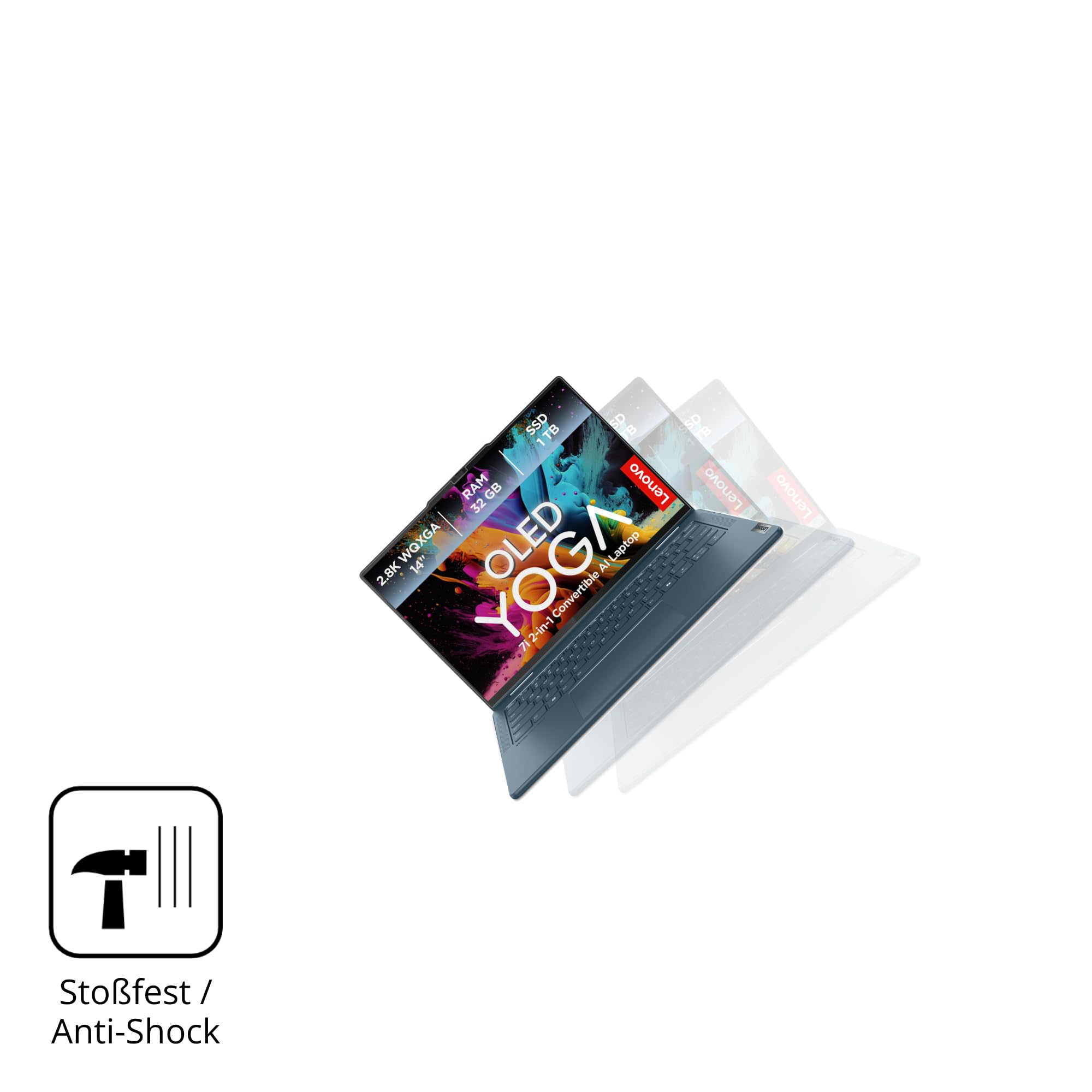dipos 2x Pellicola Protettiva 9H per Lenovo Yoga 7i 2-in-1 Gen10 14 Zoll | Non si rompe e non si scheggia, non è vero vetro, Anti-Shock, si adatta perfettamente, antigraffio, senza bolle, autoadesiva