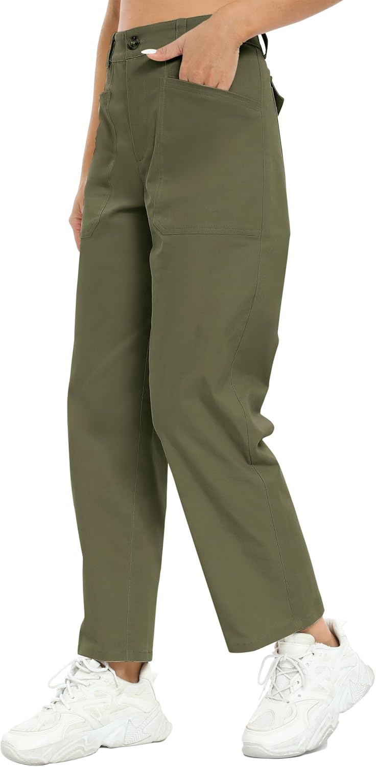 Urban CoCo Women's High Waist Relaxed Fit Work Pants Casual Hiking Pants with Pockets image 3