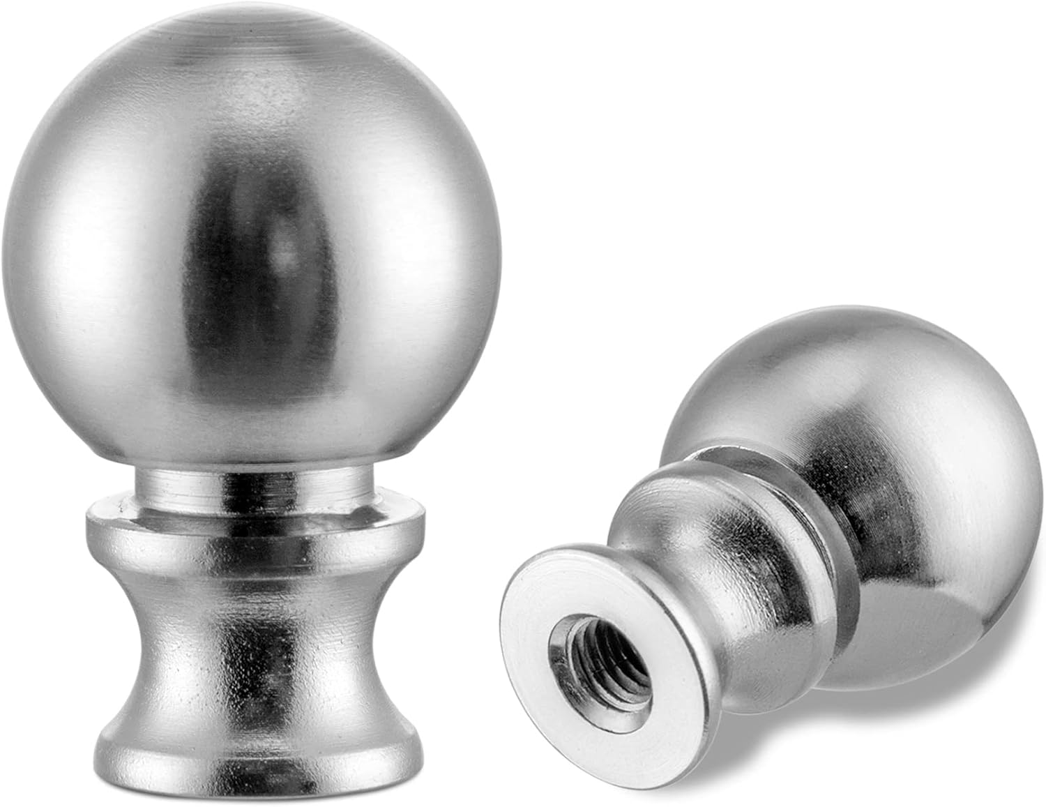 2 Packs Finial Cap Knob Decoration for Lamp Shade, Nut (Threaded 1/4-27) Silver Finials Head Decoration Topper for Table and Floor Lamps