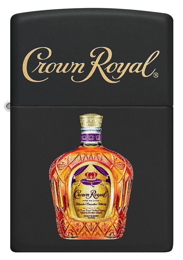 Zippo クラウンロイヤルウイスキー Amazon.com: Zippo Crown Royal Logo and Bottle Black Matte Pocket