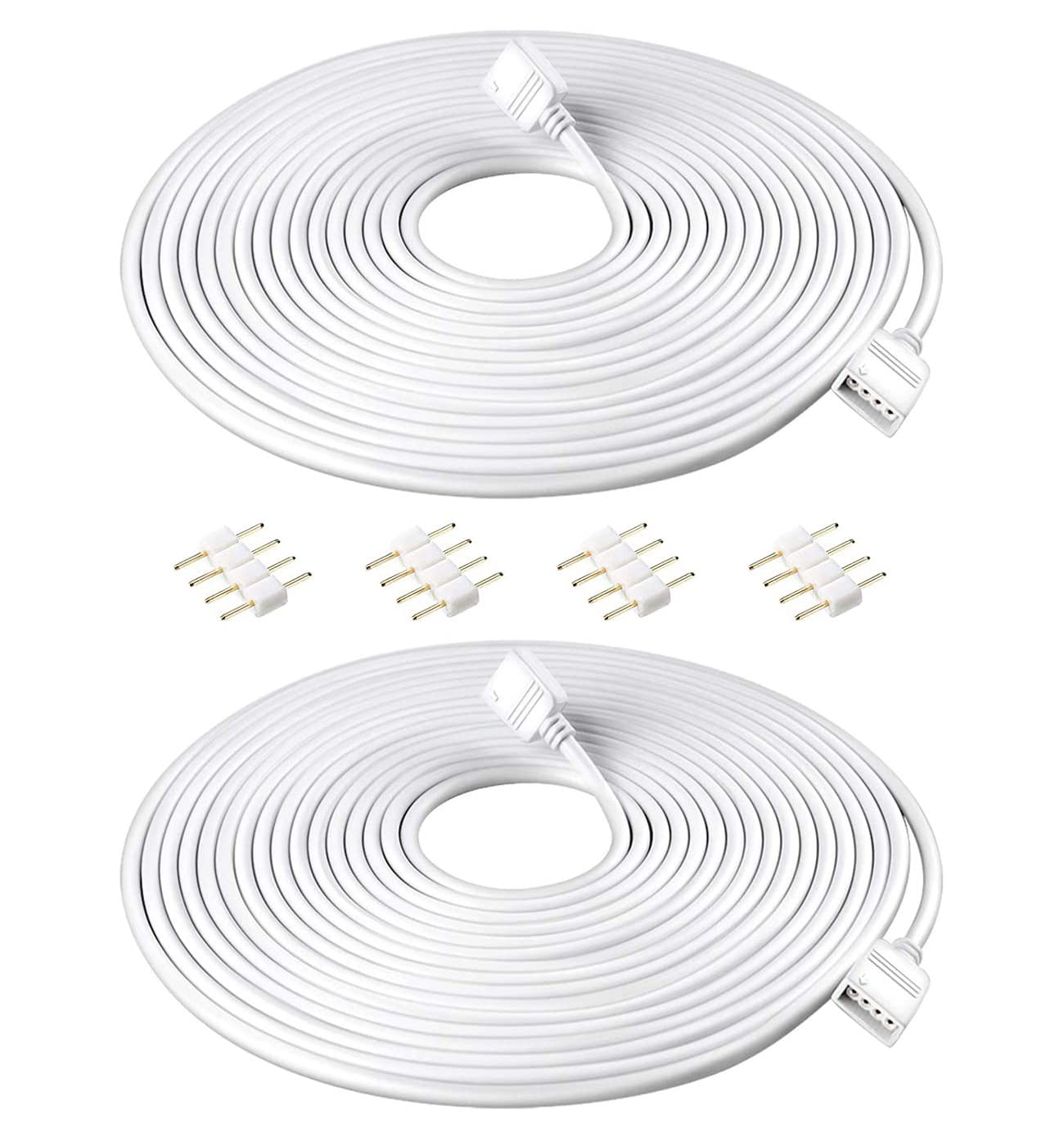HUAZIZ Cable Extensión Tira LED RGB, Conector Cable 2 unidades de 5 m 4 pines, Cable Alargador para SMD 5050 3528 2835 RGB