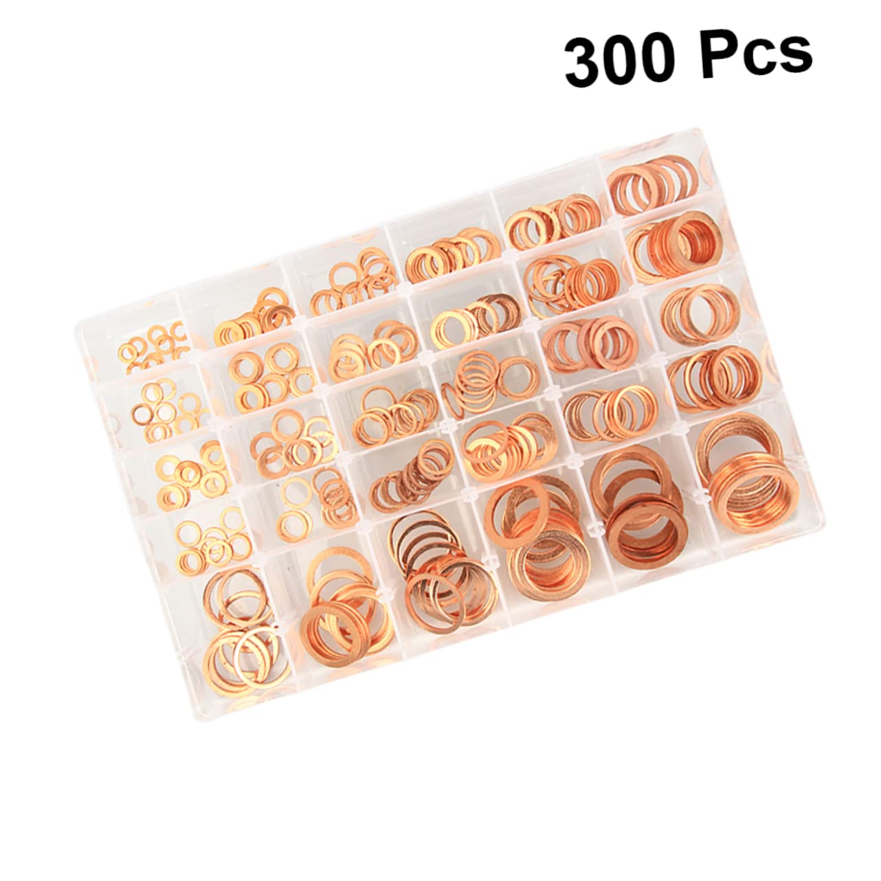 Rondelles Plates D’étanchéité en Cuivre 300 Pièces, Boîte Assortie