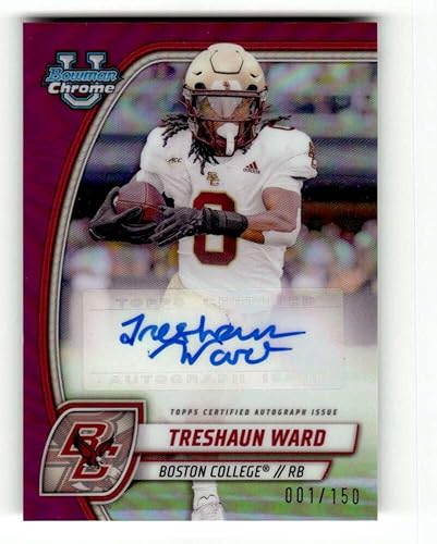 2024 Bowman University Chrome Prospect Autograph Fuchsia Refractor #PA-TWA Treshaun Ward AUTO /150 Boston College Eagles RC Rookie NCAA Football Tradi