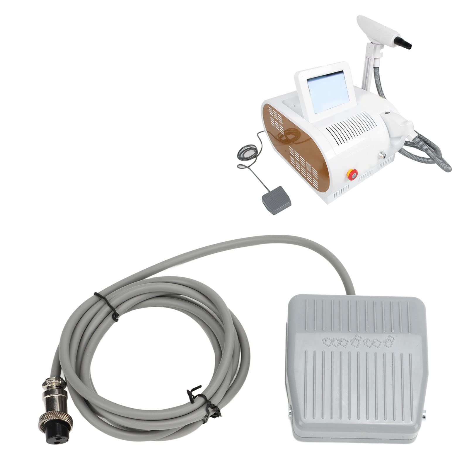 Pedal de Tatuaje, Interruptor de Pie de Tatuaje Láser de 2 Orificios, Cable de 78,7 Pulgadas, Interruptor de Pedal Antideslizante para Máquina de Depilación, Máquina de Depilación