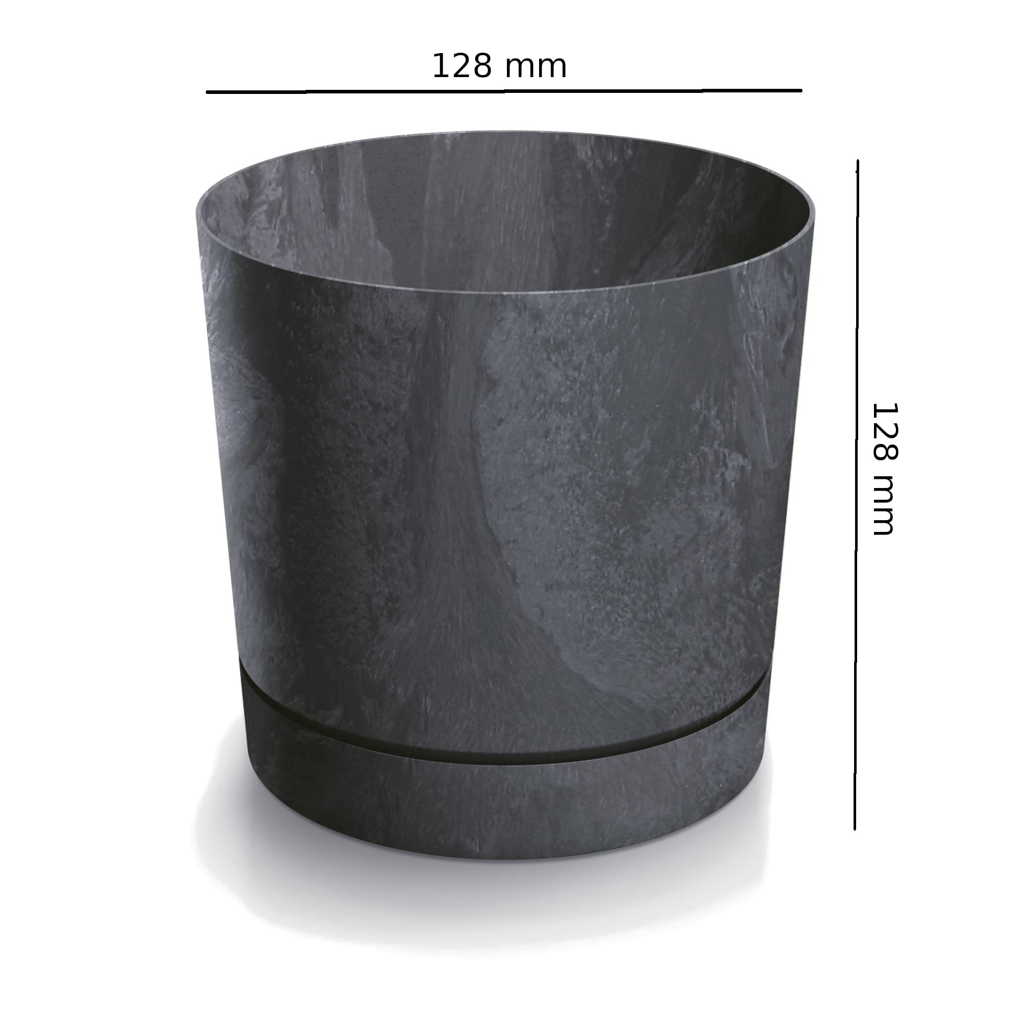 botle Vasi per fiori rotonde in plastica, effetto cemento, grigio chiaro, sottovaso, vasi da coltivazione, diametro 10,8 cm, piante grasse, cactus, erbe da interni, decorazione per la casa, il