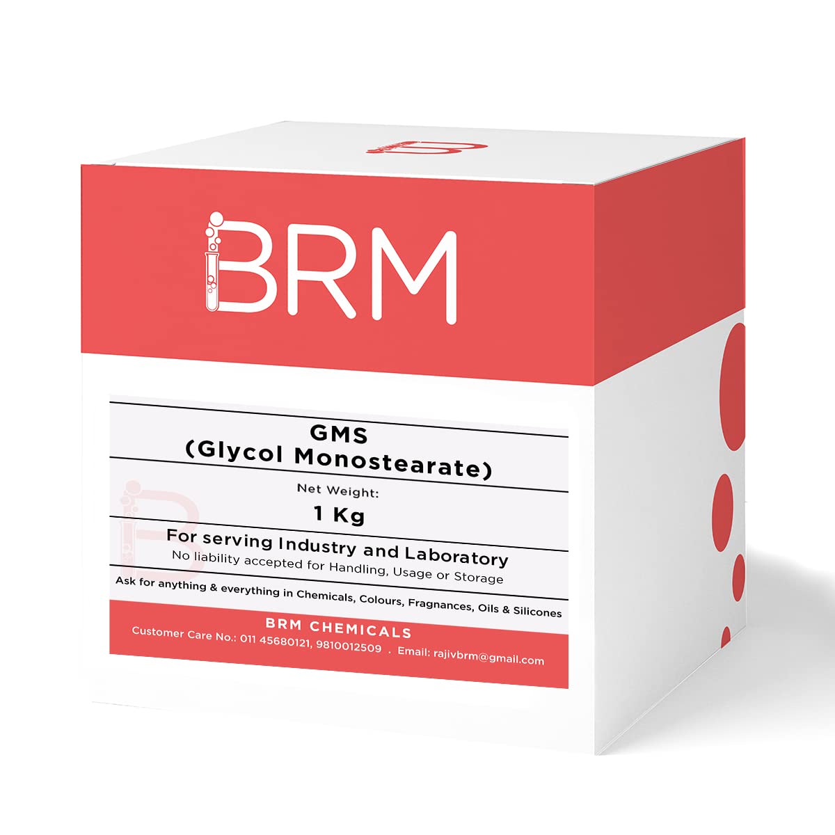 BRM Chemicals GMS Glycol Monostearate - 1 KG For Soap Making, Shampoo Making, Cosmetic Making & DIY Personal Care For Face, Hair, Skin & Body