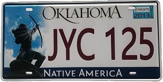 Oklahoma License Plate Aluminum Novelty License Plate 12"x6" Front of Car Decorative for Men Women