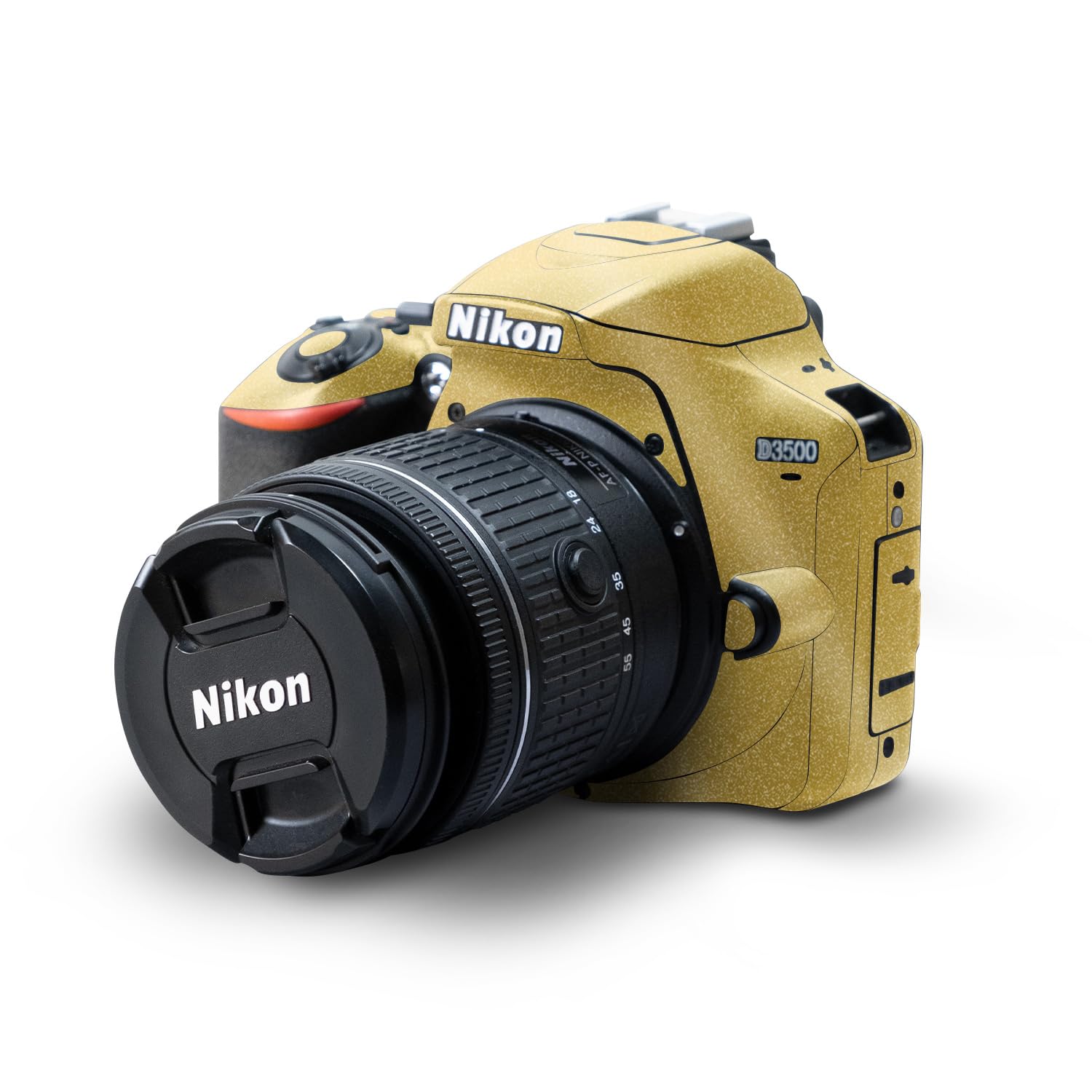 Glossy Glitter Skin Compatible with Nikon D3500 Camera - Solid Marigold - Premium 3M Vinyl Protective Wrap Decal Cover - Easy to Apply | Crafted in The USA by MightySkins