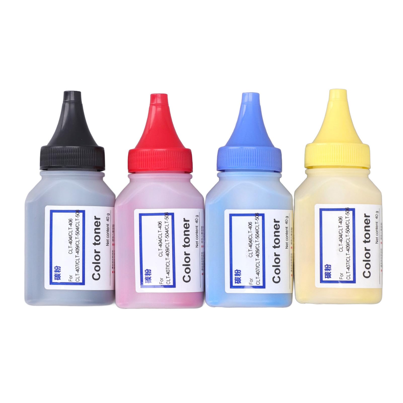 FTVOGUE Set di Polvere di Ricarica Toner Universale Kit di Ricarica Toner in Materiale PVC con 4 Flaconi e 4 Chip per 404S Colori Multipli per la Sostituzione della Stampa di